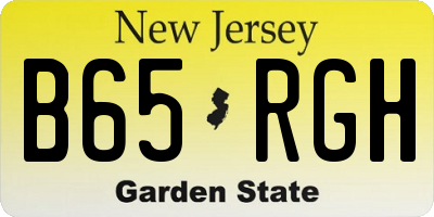 NJ license plate B65RGH