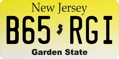 NJ license plate B65RGI
