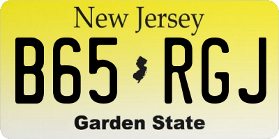 NJ license plate B65RGJ