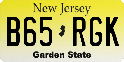 NJ license plate B65RGK
