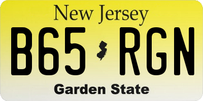 NJ license plate B65RGN
