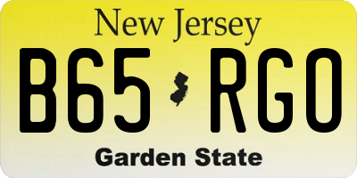NJ license plate B65RGO