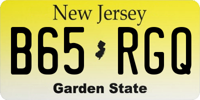 NJ license plate B65RGQ