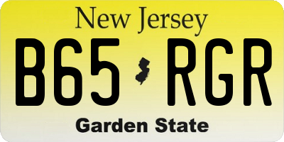 NJ license plate B65RGR