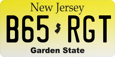 NJ license plate B65RGT