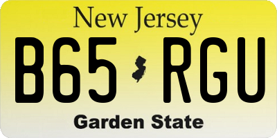 NJ license plate B65RGU