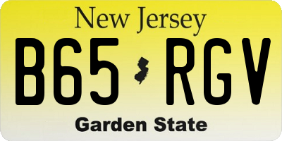 NJ license plate B65RGV