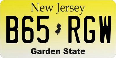 NJ license plate B65RGW