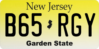 NJ license plate B65RGY