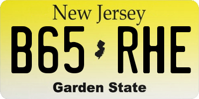 NJ license plate B65RHE