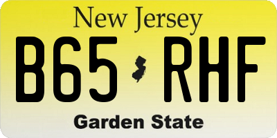 NJ license plate B65RHF