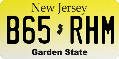 NJ license plate B65RHM