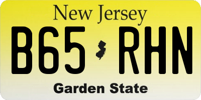 NJ license plate B65RHN
