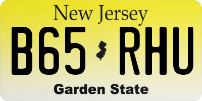 NJ license plate B65RHU