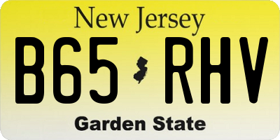 NJ license plate B65RHV
