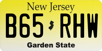 NJ license plate B65RHW