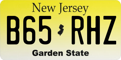 NJ license plate B65RHZ