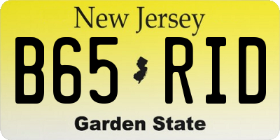 NJ license plate B65RID