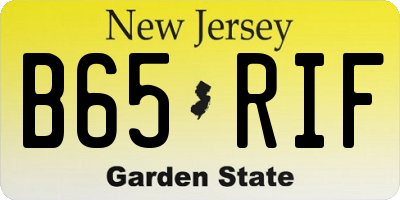 NJ license plate B65RIF
