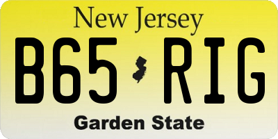 NJ license plate B65RIG