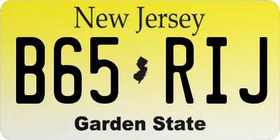 NJ license plate B65RIJ
