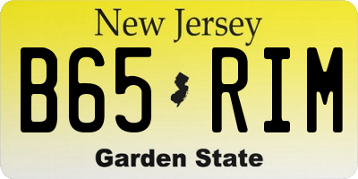 NJ license plate B65RIM
