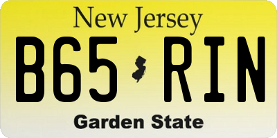 NJ license plate B65RIN