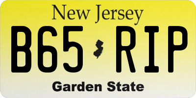 NJ license plate B65RIP
