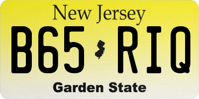 NJ license plate B65RIQ