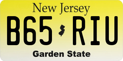 NJ license plate B65RIU