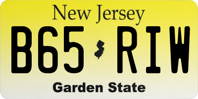 NJ license plate B65RIW