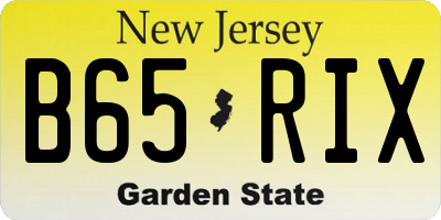 NJ license plate B65RIX