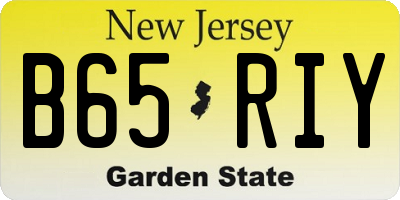 NJ license plate B65RIY