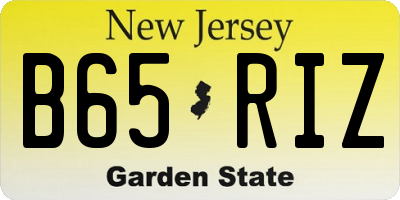 NJ license plate B65RIZ