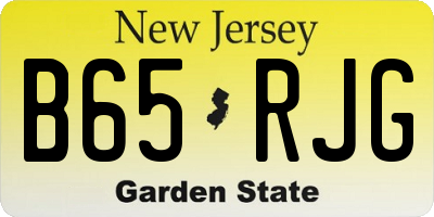 NJ license plate B65RJG