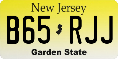 NJ license plate B65RJJ