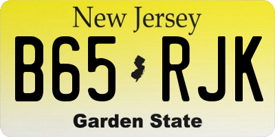 NJ license plate B65RJK