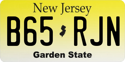 NJ license plate B65RJN