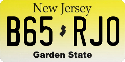 NJ license plate B65RJO