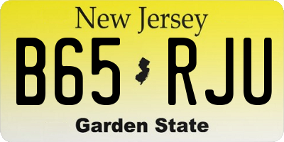 NJ license plate B65RJU