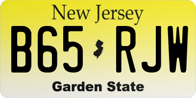 NJ license plate B65RJW