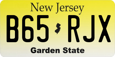 NJ license plate B65RJX