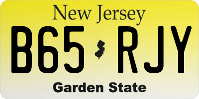 NJ license plate B65RJY