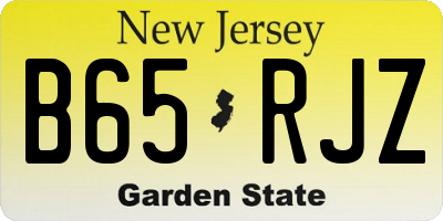 NJ license plate B65RJZ