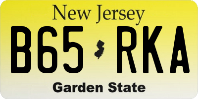 NJ license plate B65RKA