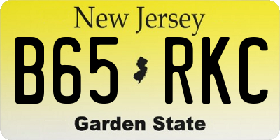 NJ license plate B65RKC