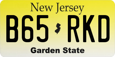 NJ license plate B65RKD