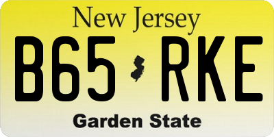 NJ license plate B65RKE