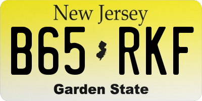 NJ license plate B65RKF