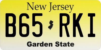 NJ license plate B65RKI